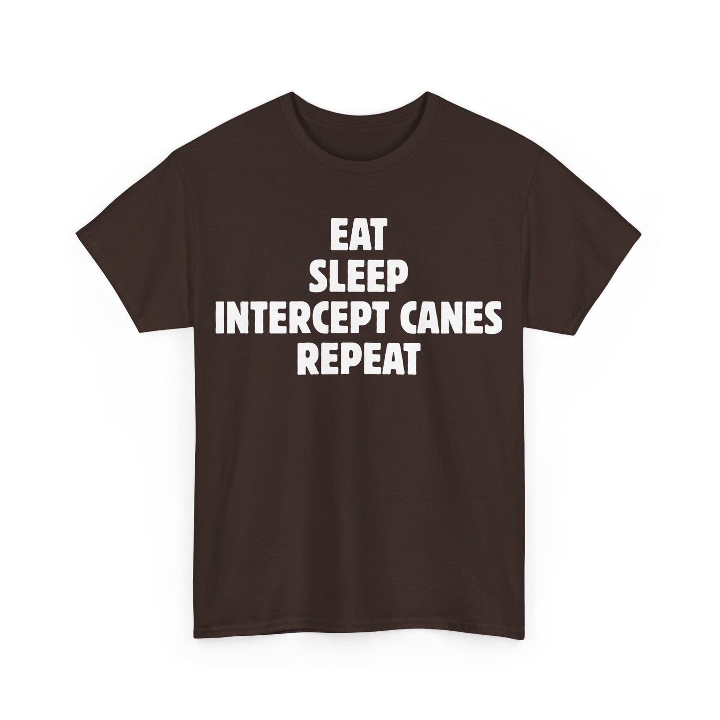 Storm Chaser T-Shirt with "Eat Sleep Intercept Canes Repeat" design, ideal for weather enthusiasts.