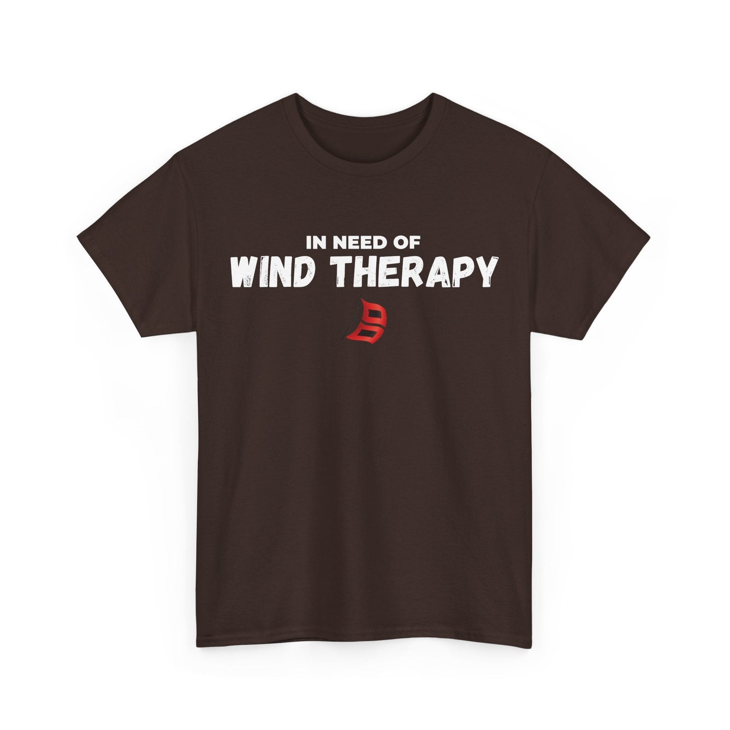 Storm Chaser Custom T-Shirt with "In Need of Wind Therapy" quote for weather enthusiasts.