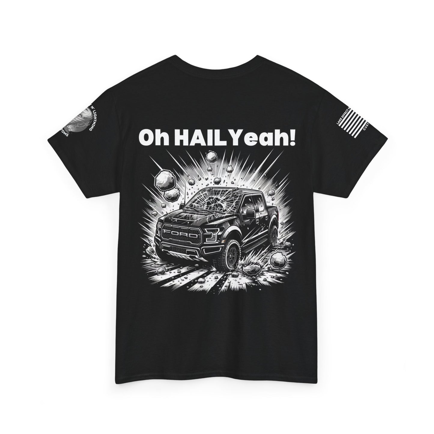 Funny Storm Chaser T-Shirt, "Oh Hail Yeah" Storm Chaser T-Shirt (Raptor)