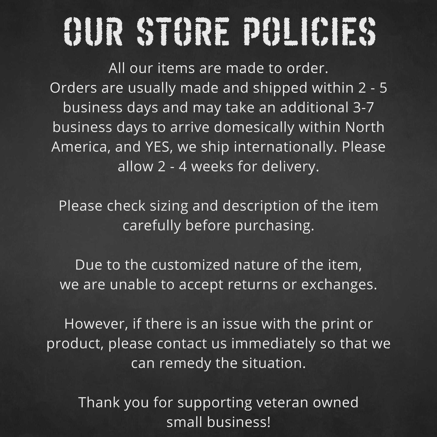 Store Policy