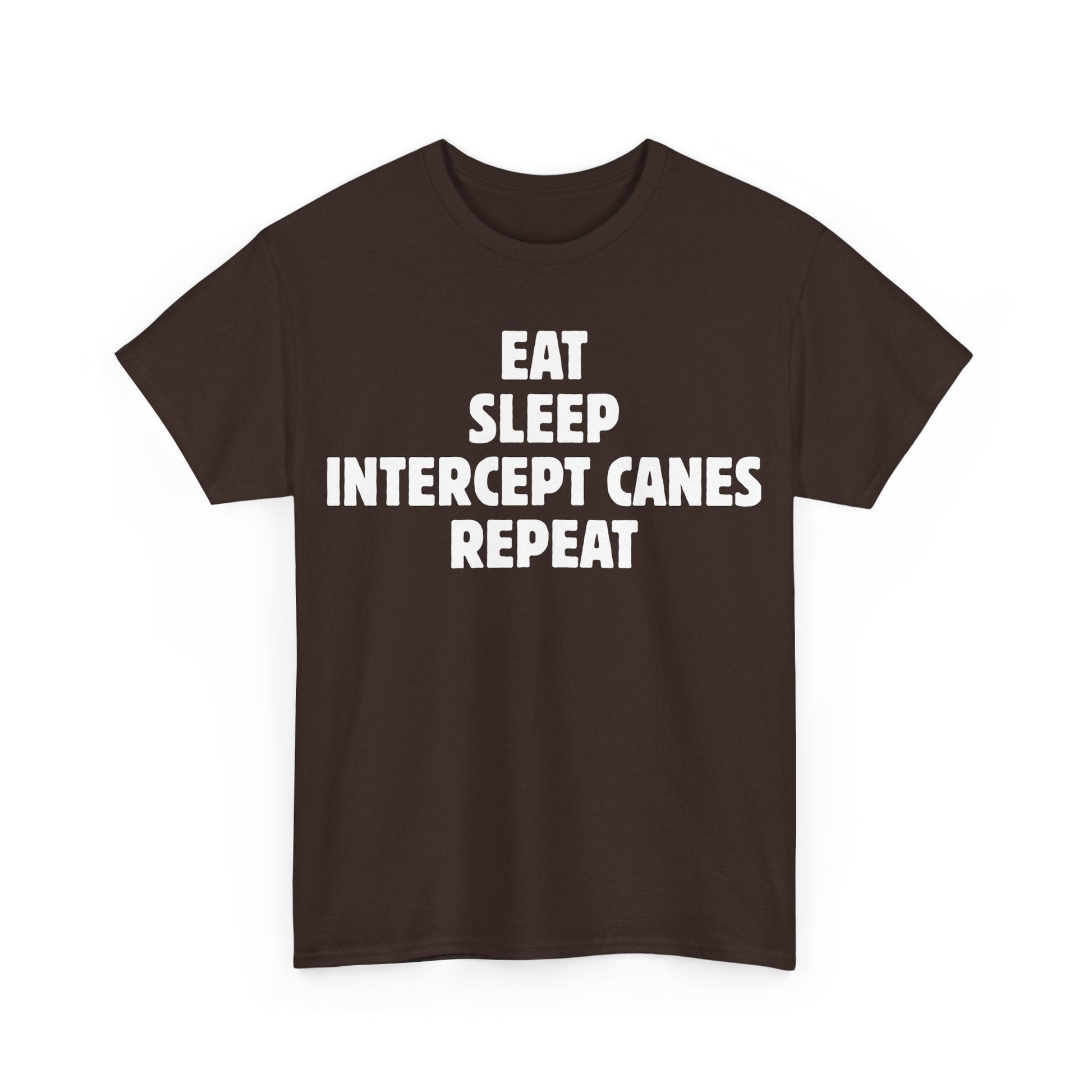 Storm Chaser T-Shirt with "Eat Sleep Intercept Canes Repeat" design, ideal for weather enthusiasts.