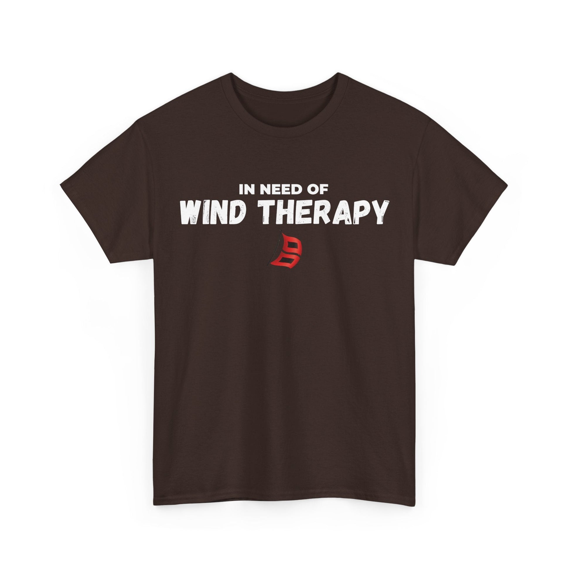 Storm Chaser Custom T-Shirt with "In Need of Wind Therapy" quote for weather enthusiasts.