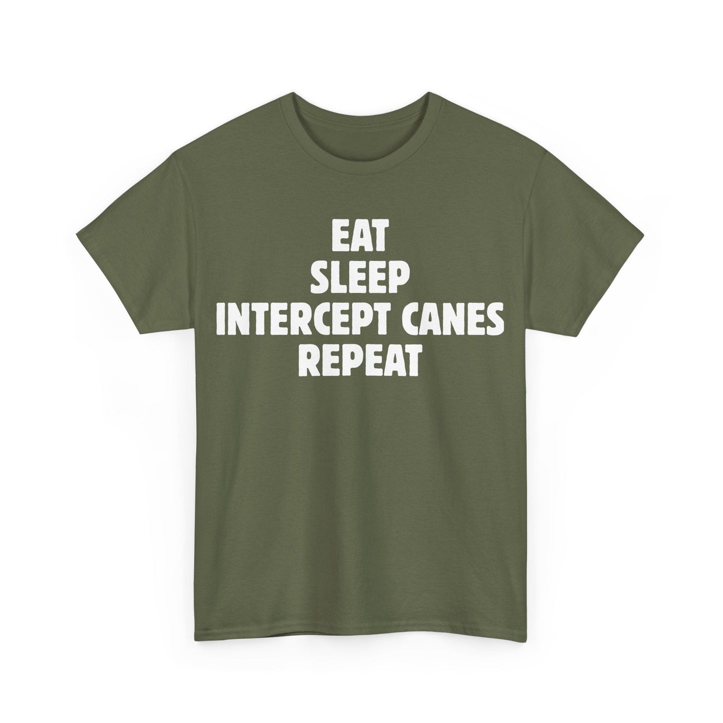 Storm Chaser T-Shirt with "Eat Sleep Intercept Canes Repeat" design for weather enthusiasts.