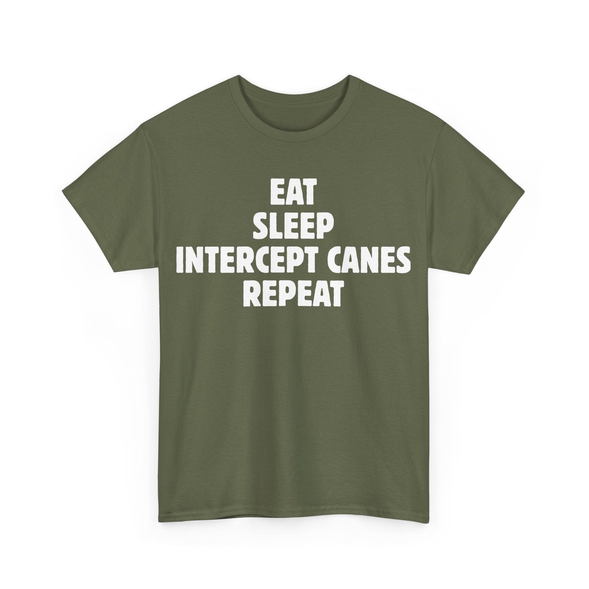 Storm Chaser T-Shirt with "Eat Sleep Intercept Canes Repeat" design for weather enthusiasts.