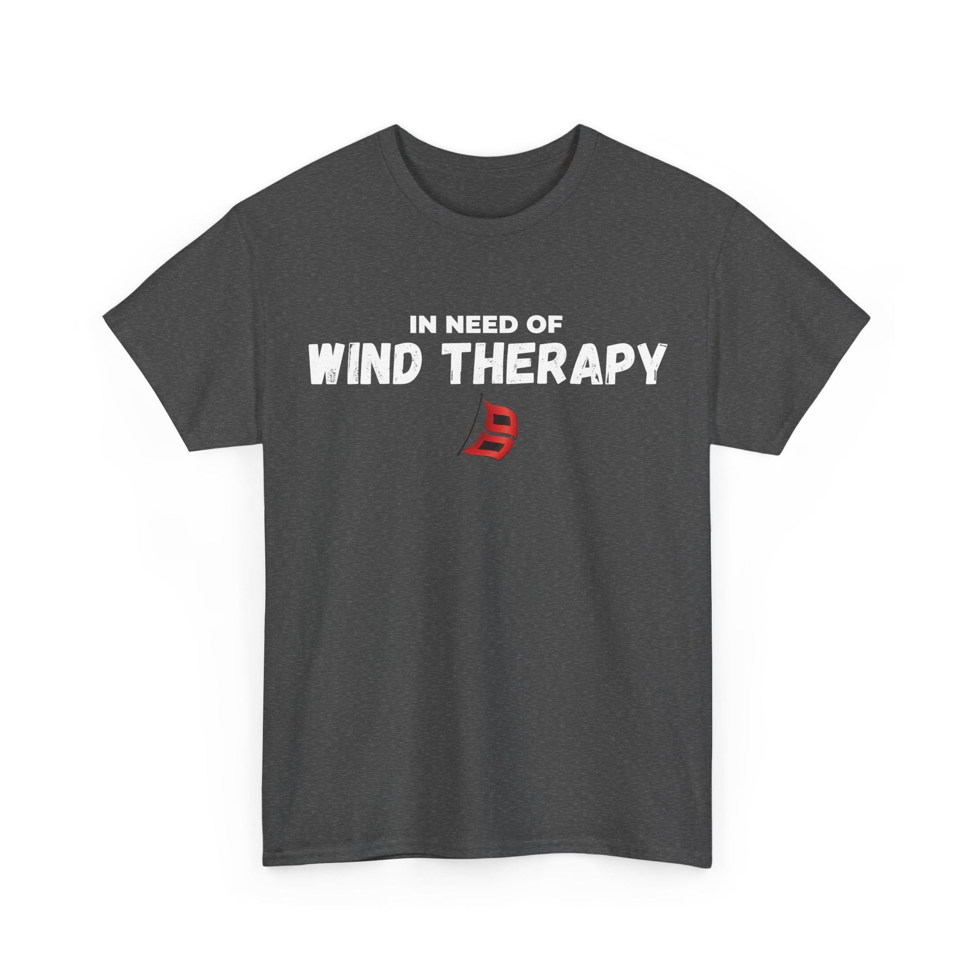 Storm Chaser Custom T-Shirt with 'In Need of Wind Therapy' design, ideal for storm chasers and weather enthusiasts.
