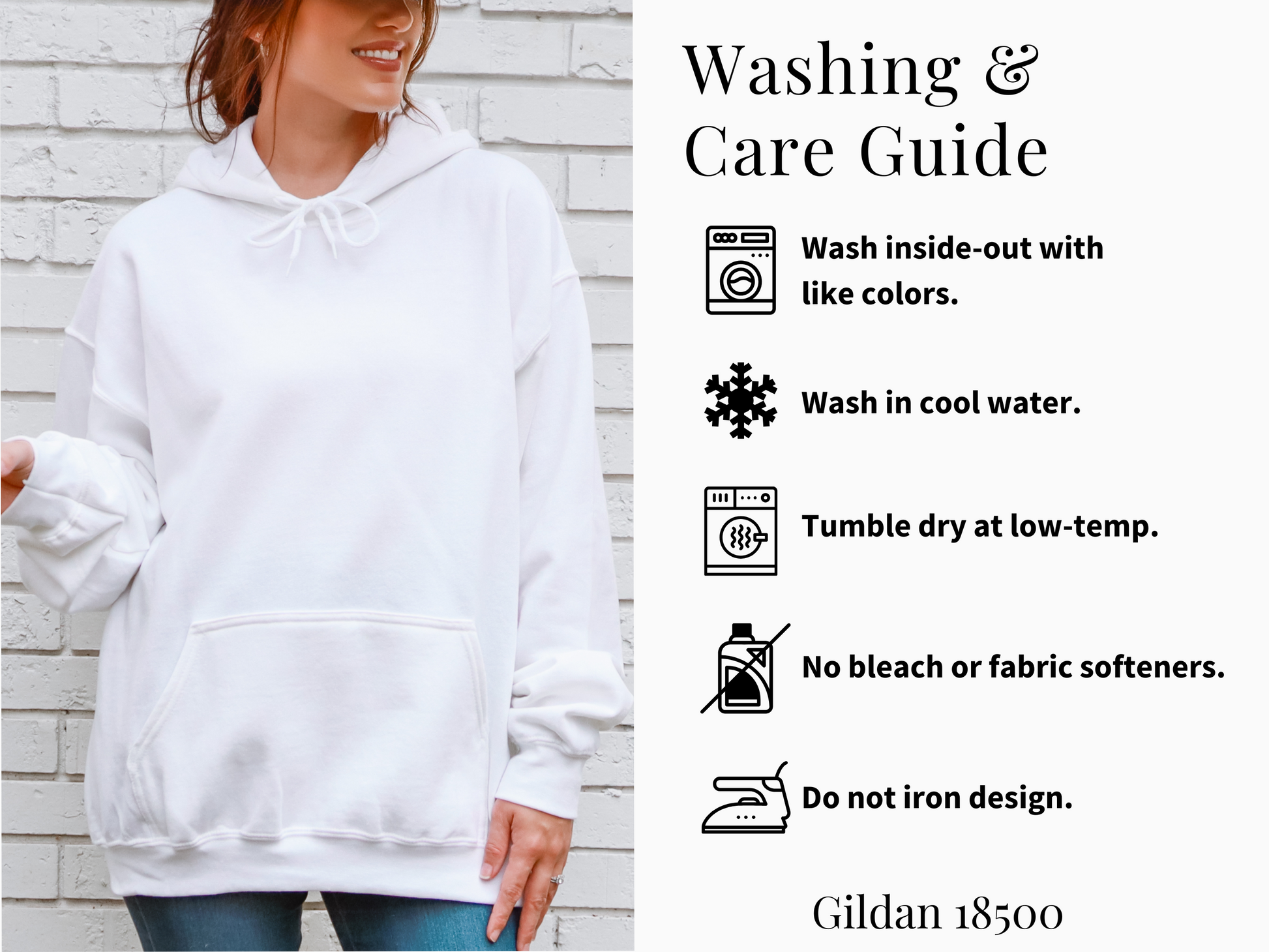 Storm chaser hooded sweatshirt with care instructions; perfect for adventurers.